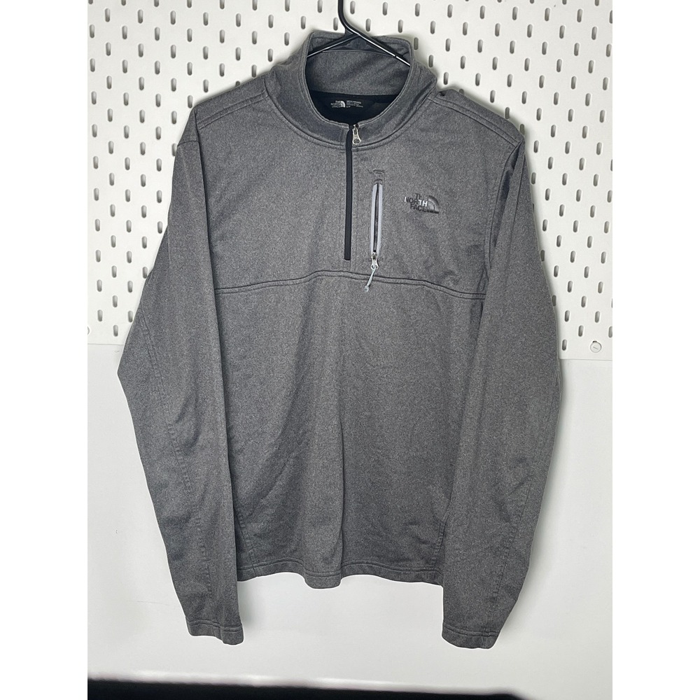 The North Face Mens Gray Quarter Zip Pullover Fleece Jacket Small S/P Heather